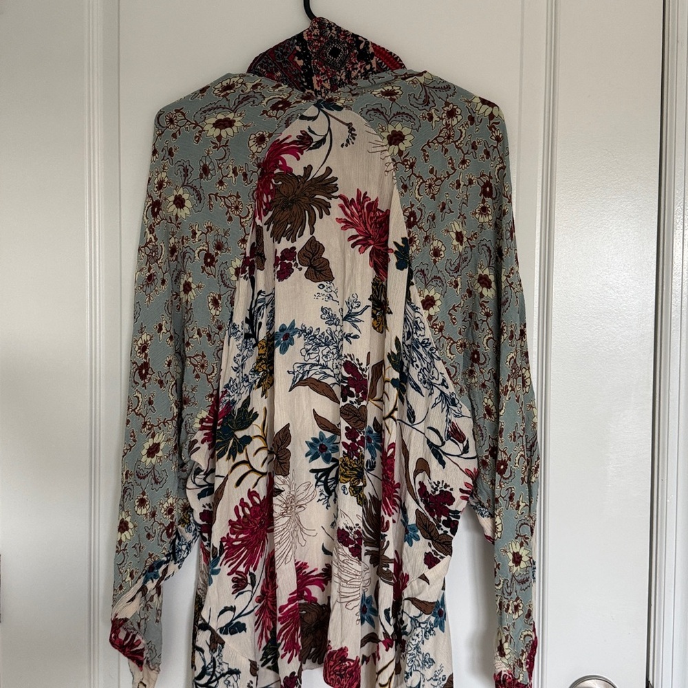 UMGEE Floral Patchwork Kimono Kaftan Open Duster S/M Multicolored - Picture 4 of 8